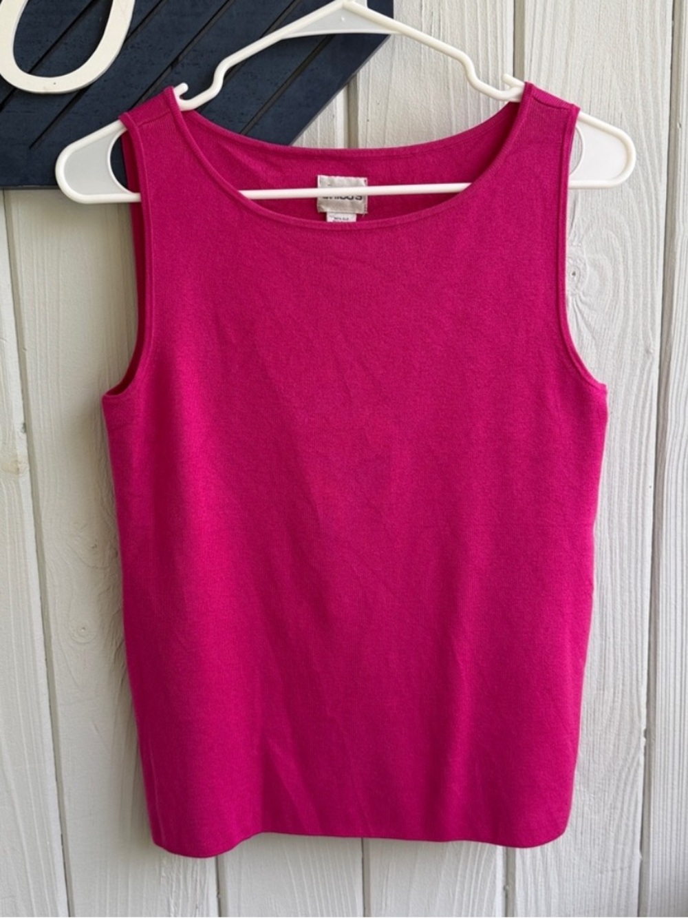 Chico's Silk Blend Fuchsia Knit Tank